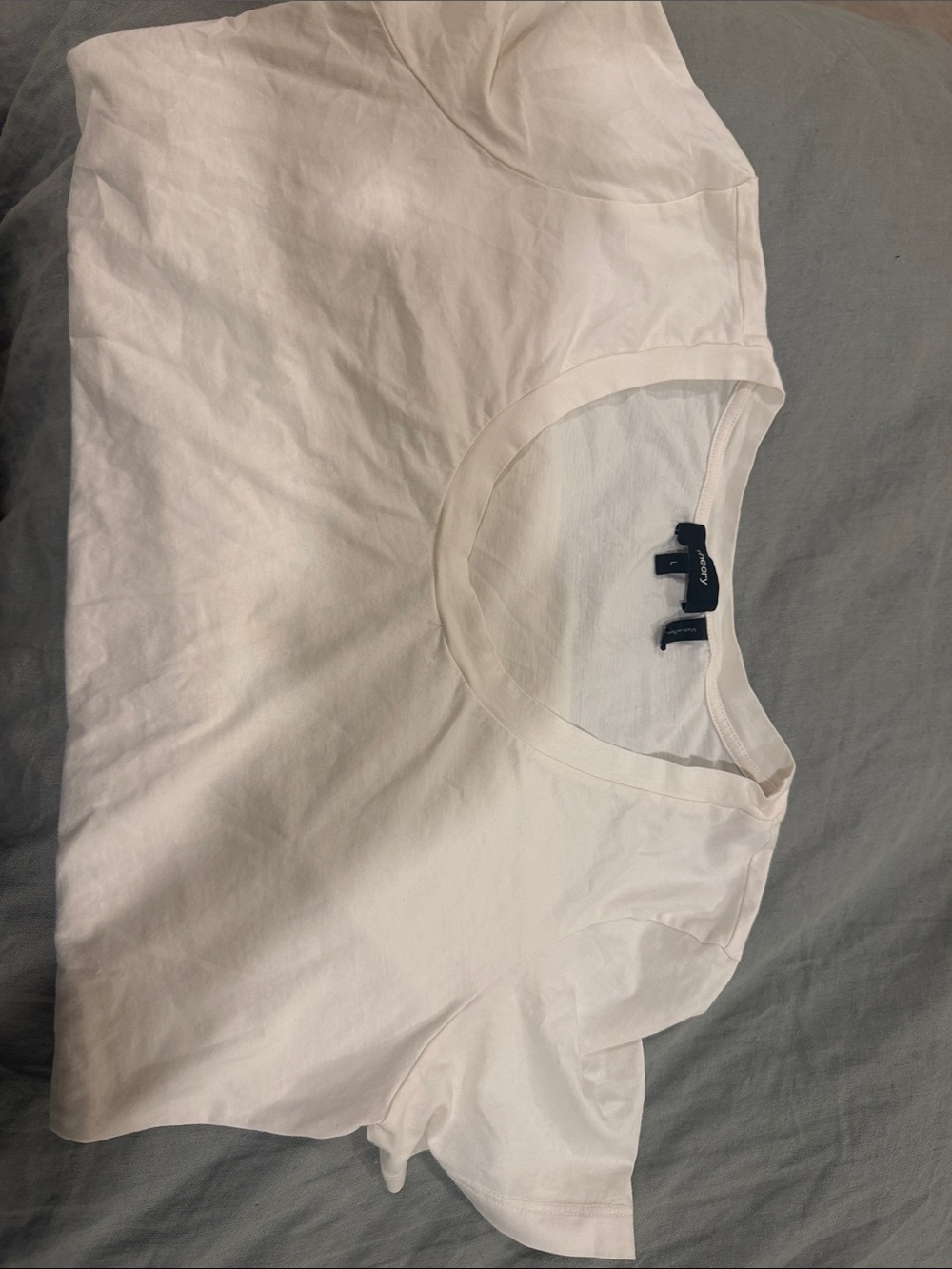 Theory Cream Short Sleeve Crewneck Tee